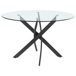 Meridian Furniture - Xander Dining Table, Matte Black Finish - Contemporize your dining area with this Xander matte black dining table. Featuring a round, glass tabletop and a unique, matte black base, this dining table is perfect for the home with modern decor. Its round, tempered glass tabletop is 48-inches in diameter, providing you with plenty of room to feed the whole family or to entertain dinner guests. The tabletop also features 10mm glass thickness, ensuring it won't crack or break.