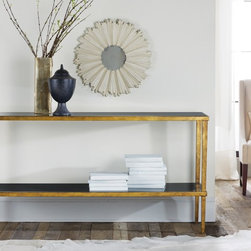 MH - Wrought and Gilded Console w/ Black Glass - Products