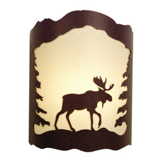 Moose Wall Sconce, Right Facing, Frontier Rust Finish, Direct Wired