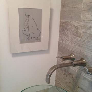 Modern Nude in Beach House powder room