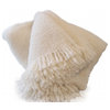 Wool & Angora Mohair Throw Blanket, White, 53"x71"