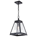 Vaxcel - Vaxcel P0322 Tremont 1-Light Pendant in Industrial and Lantern Style 15 Inches T - A touch of glam balanced with strong edgy geometriTremont 1-Light Pend Matte Black and Clea *UL Approved: YES Energy Star Qualified: n/a ADA Certified: YES  *Number of Lights: 1-*Wattage:60w Incandescent bulb(s) *Bulb Included:No *Bulb Type:Incandescent *Finish Type:Matte Black