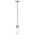 Livex Lighting - Livex Lighting 52111-91 Weston - One Light Mini Pendant - This stunning design features a polished nickel fiWeston One Light Min Brushed Nickel Satin *UL Approved: YES Energy Star Qualified: n/a ADA Certified: n/a  *Number of Lights: Lamp: 1-*Wattage:60w Candelabra Base bulb(s) *Bulb Included:No *Bulb Type:Candelabra Base *Finish Type:Brushed Nickel