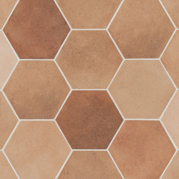 Celine 4" Hexagon Matte Porcelain Floor & Wall Tile, Cotto (50-pack/4.68 sqft.)