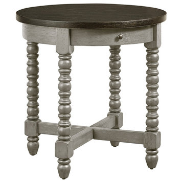 Brentfield Round End Table, Graphite/French Gray