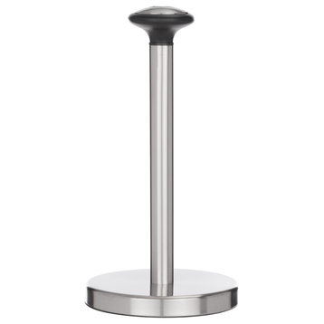 Jiallo Stainless Steel Paper Towel Holder with Black Knob