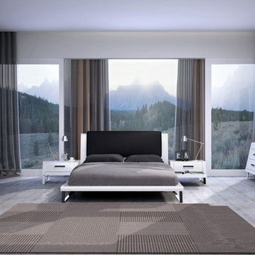 Bahamas Modern White / Black Bedroom Set - $4836.06
