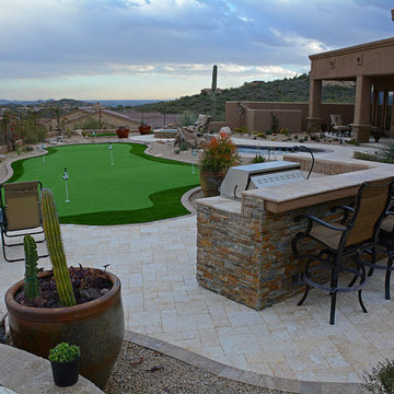 Marbella Travertine Patio, Pool Decking, Outdoor Kitchen, Raised Evening Terrace