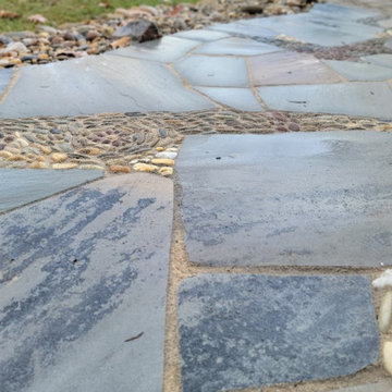 Stylized Natural Garden W/ Flagstone Mosaic Accented Walkway