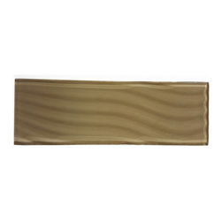 Abolos - Pacific 4 in x 12 in Textured Glass Subway Tile in Sepia - Wall And Floor Tile