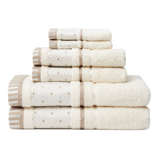 Superior Soho Collection 6 Piece 100% Cotton Bath Towel Set, Silver