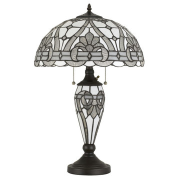 White Metal Tiffany, Table Lamp