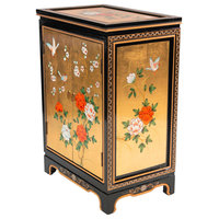 Gold Lacquer Shoe Cabinet Birds and Flowers