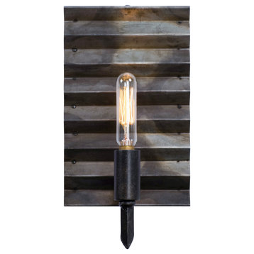 Varaluz 337W01 Flynne 10" Tall Galvanized Metal Wall Sconce - Ombre Galvanized