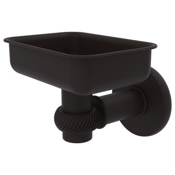Continental Wall Mount Soap Dish Holder With Twist Accents, Oil Rubbed Bronze