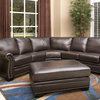 Abbyson Living Arizona 3-Piece Leather Sectional Sofa in Dark Truffle
