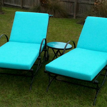Bright Sunbrella Aruba Chaise Lounge Cushions