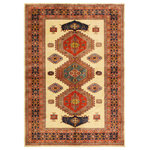 Bareen's Designer Rugs - Antique Sherwan Jacqueli Beige/Blue Wool Rug - 5'3 x 7'3 - Create a new dimension of style in your home with this breath-taking hand-knotted rug featuring incredible luxurious texture and appearance. This gorgeous Sherwan rug also known as "Shirvan" is hand-knotted by Persian master weavers from Azerbaijan in Afghanistan using precious handspun Ghazni wool and vegetable dyes. Featuring vibrant awe-inspiring color pallet with intricate geometrical design these one of a kind rugs are rooted in the traditional styles of Eastern Turkey and the Caucasus. These beautiful rugs consist of anywhere from 280-300 kpsi giving it such intricate design and a 3x5 takes about 4-6 months to complete.