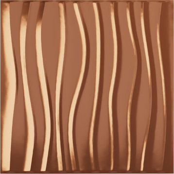 Shoreline EnduraWall Decorative 3D Wall Panel, 19.625"Wx19.625"H, Copper