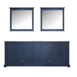 Dukes 84" Navy Blue Double Vanity - Transitional - Bathroom Vanities ...