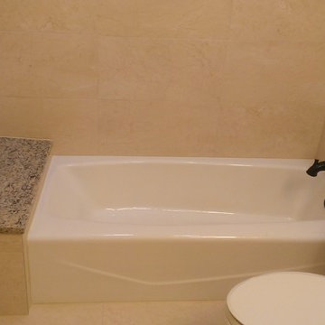 BATHROOM - Porcelain Travertine 12" x 24" Wall / 19" x 19" Floor Tile