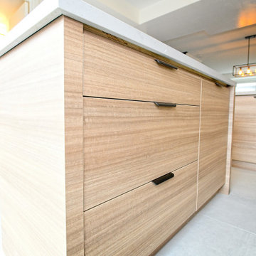 Japandi Minimalist Kitchen and Powder Room