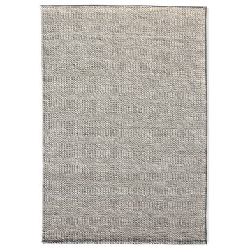 Hand Knotted Medium Pile Ivory Wool Rug by Tufty Home, Natural Ivory, 2.3x9