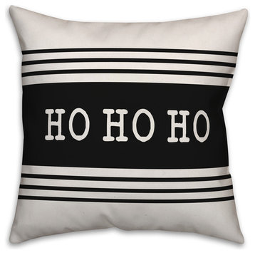Ho Ho Ho Farmhouse Stripe 18"x18" Indoor / Outdoor Throw Pillow