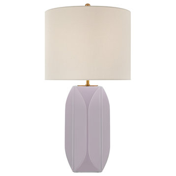 Carmilla Medium Table in Lilac with Linen Shade
