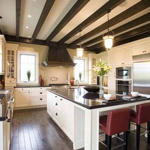kitchen - red bar stools