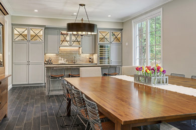 Transitional dining room photo in Houston