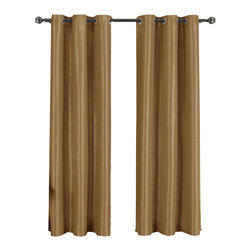 Royal Tradition - Single Soho Grommet Thermal insulated Blackout Panel, Mushroom, 42"x84" - Curtains