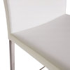 Diana-B Bar Stool, White With Polished Stainless Steel