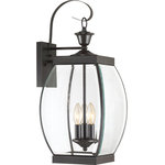 Quoizel - Quoizel OAS8409Z Oasis 3 Light Outdoor Lantern in Medici Bronze - This transitional collection complements many architectural styles and gives the exterior of your home both beauty and a sense of style. It has clean lines that allow the clear beveled glass to have optimum light output. The Medici Bronze finish completes the look of this series.