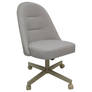 M-235 Swivel Metal Dining Caster Chair, Ocean Beige - Beige