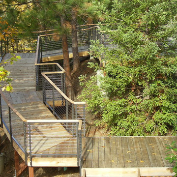 Welded Post, Custom Wood Top Rail & Cable Infill in Grants Pass, OR