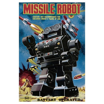 "Missile Robot" Digital Paper Print by Retrobot, 34"x50"