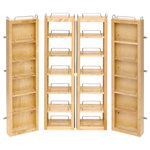 Rev-A-Shelf - Wood Swing Out Pantry Cabinet Organizer Kit, 12"Wx7.5"Dx45"H - Rev-A-Shelf introduces the 4WP Series Swing-Out Wood Pantry System. Created for both Base and Tall 36� Pantry cabinets, the series features amenities the competitors just don't offer: From an industrial piano hinge, adjustable inside door and pantry shelves with chrome rails, to the flexibility of being able to add or remove stylish chrome bars to the top of the units for additional shelf space on both doors and swing-out pantry. The solid construction consists of 1/2� Maple that has a UV cured, clear finish to ensure a beautiful match to any cabinet. The complete kit includes two swing-out units and two door storage units with adjustable mounting brackets.