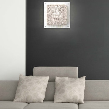 Veneto Luce Framed 16" Square Flush-Mount in Living Room