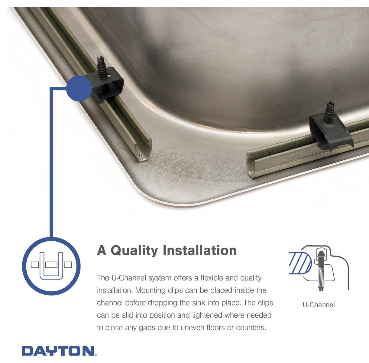 GE12521L Dayton Stainless Steel 25" x 211/4" x 53/8", Dropin Sink