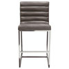 Bardot Counter Height Chair With Stainless Steel Frame, Elephant Gray