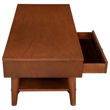 Alpine Furniture Flynn Wood 1 Drawer Coffee Table in Acorn (Brown)