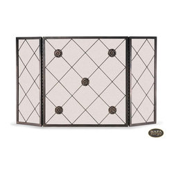 Rosettes Screen in Brushed Bronze - Fireplace Accessories