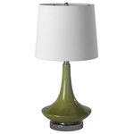 StyleCraft Home Collection - Table Lamp, Green - This metal and glass table lamp features a colorful finish. The shade is made from Prada white fabric and comes in a round, hardback design. All this rests on top of a round metal base, making it the perfect piece to flank a chair or sofa.