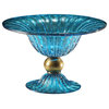 Venetian Glass Bowl, Aqua and Gold
