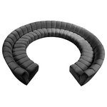 Meridian Furniture - Infinity Channel Tufted Velvet Modular Chair, Gray, 11 Piece - Create a seating group that works for every possible situation with this Infinity 11-piece sectional and other pieces in the Infinity collection. Upholstered in soft grey velvet material that feels great against the skin and offers long-wearing beauty, this piece fits with other Infinity items for an infinite number of combinations that get your seating requirements just right but that look just as nice when used on their own.