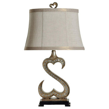 Jane Seymour 1 Light Table Lamp, Aged Silver