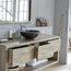 Rubberwood Wall-Mounted Bathroom Vanity Unit, 150 cm
