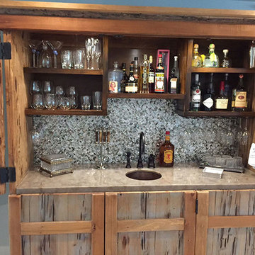 Black Lip Herringbone Bar Backsplash For DMS Interiors