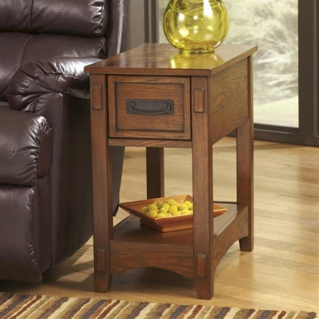 Signature Design by Ashley Furniture Breegin 1 Drawer End Table in Brown